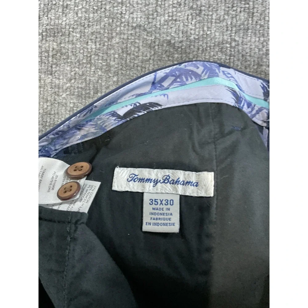 Tommy Bahama Men's Chino Pants 35x30 Navy Blue Flat Front Casual Island Zone